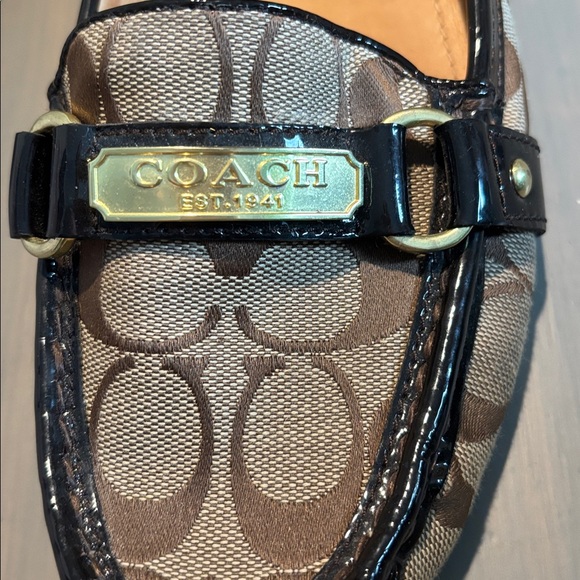 Coach Signature Brown Loafers with Black Trim - Picture 3 of 7